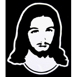 ستيكر وجه يسوع لون ابيض