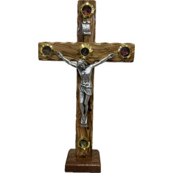 صليب خشب زيتون مع قاعدة - 35 سم