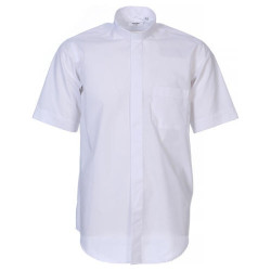 قميص كهنة ابيض - قبة عادية - نص كم - 47