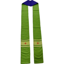 بطرشيل  لونين وجه بنفسي و وجه اخضر مطرز صليب ذهبي 