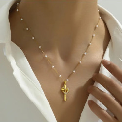  سنسال  صليب و قلب ذهبي