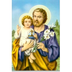صورة مار يوسف والطفل يسوع - حجم كبير