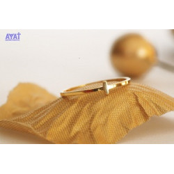  خاتم ستانلس ذهبي - صليب - حجم 11